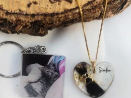 Joia afetiva pêlos pet patinha + nome