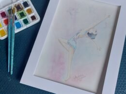 Quadrinho Personalizado em Aquarela com Moldura Grátis em Foam Board