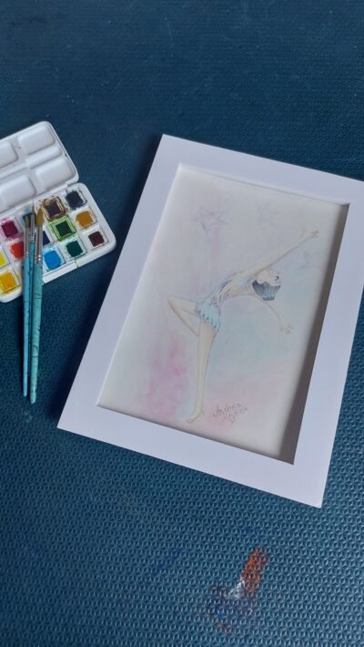Quadrinho Personalizado em Aquarela com Moldura Grátis em Foam Board