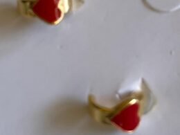 Brinco argola pequeno ♥️vermelho banhada a ouro