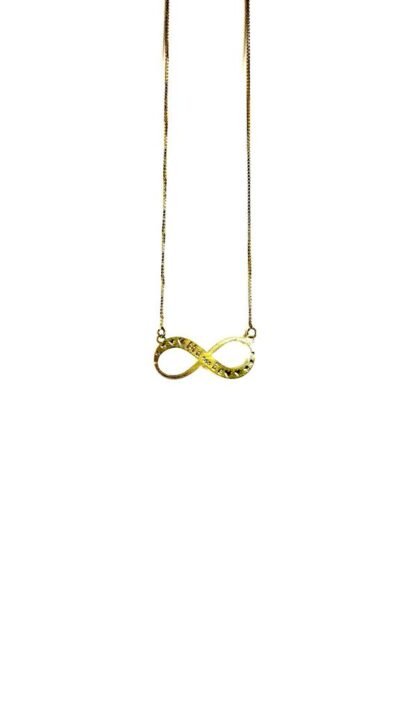 Colar infinito vazado personalizado banhado a ouro