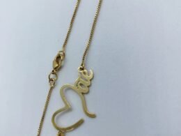 Colar personalizado mãe coração vazado folheado a ouro