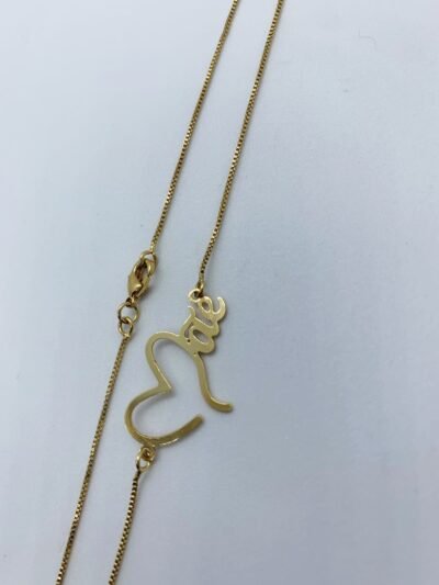 Colar personalizado mãe coração vazado folheado a ouro