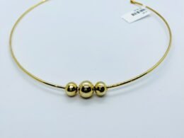 Choker folheado ouro com 3 esferas