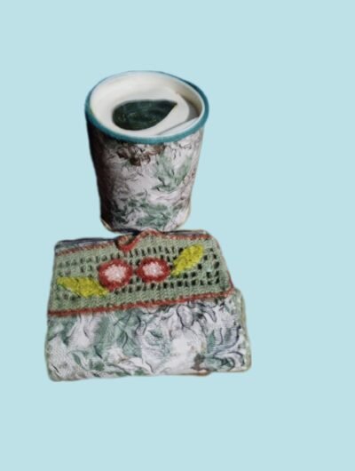 Kit Banheiro - porta algodão e porta papel higiênico