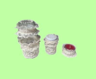 Kit Banheiro - porta algodão, porta cotonete e vela aromática