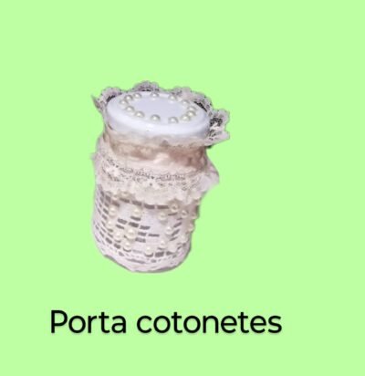 Kit Banheiro - porta algodão, porta cotonete e vela aromática - Imagem 3