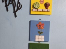 Quadrinhos com frutas e flores