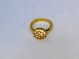 Anel com zircônia banhado a ouro