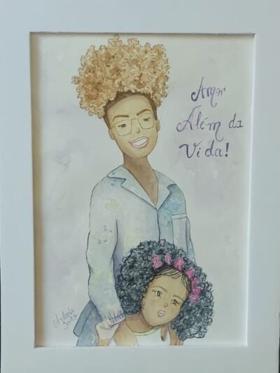 Quadrinho Personalizado em Aquarela com Moldura Grátis em Foam Board - Imagem 6