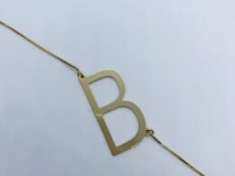 Colar personalizado letra B banhado no ouro