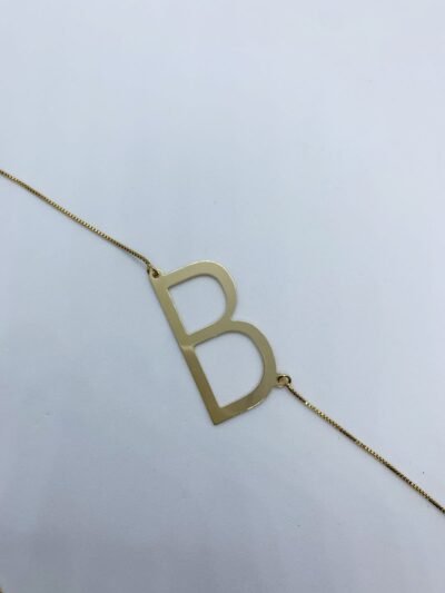 Colar personalizado letra B banhado no ouro