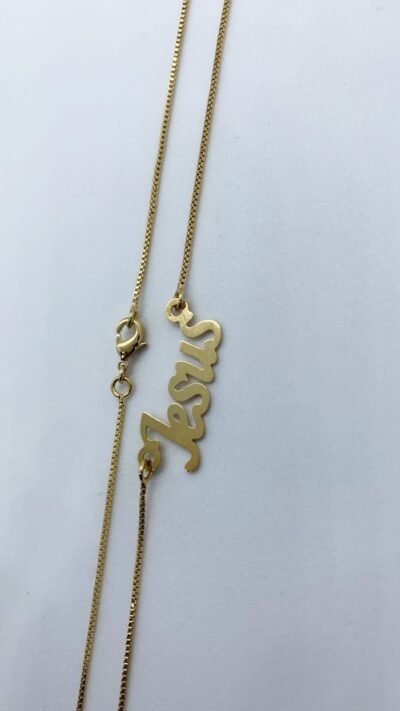 Colar personalizado Jesus folheado ouro