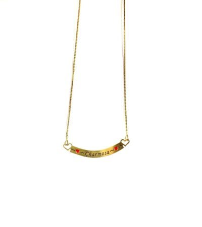 Colar personalizado charmosa banhado a ouro