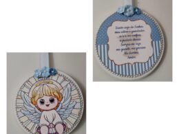 Escapulário de porta Anjo da guarda /oração azul