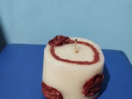 Vela decorativa com flores 🌷