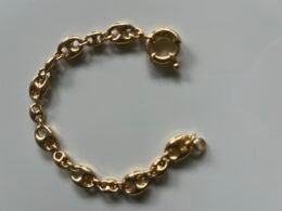Pulseira elo grande folheada a ouro