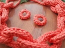 Colar e brinco Coleção Elos Coral
