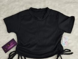Cropped Malha canelada