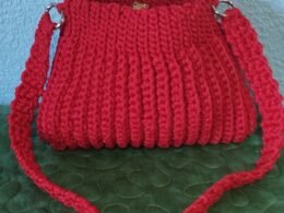 Bolsa de crochê fio náutico vermelha!